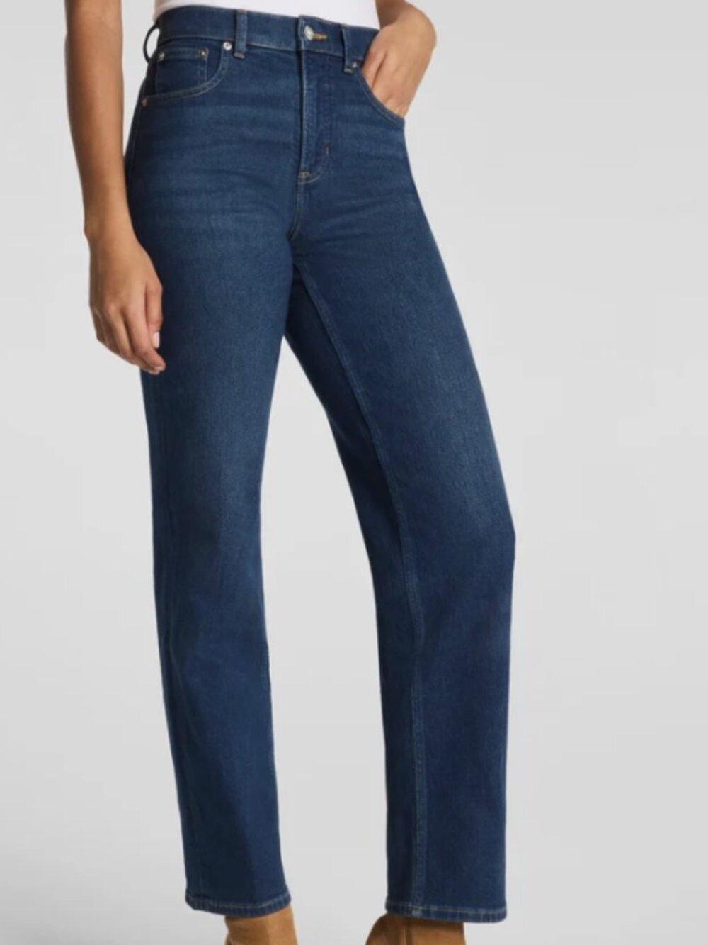 NWT SPANX Mid-Rise 90s Straight Leg Jeans - Adriatic Blue Size 1X Regular Inseam